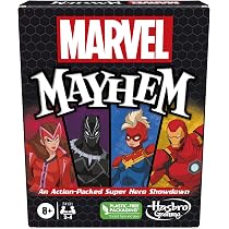 Amazon.com: Hasbro Gaming Marvel Mayhem-Card Game, Featuring Super ...