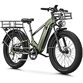 M2 pro Electric Bike,1800W Peak Motor Electric Bike Mountain Bike, 26'' x 4.0'' Fat Tire Electric Ebike with 48V 17.5AH Batte