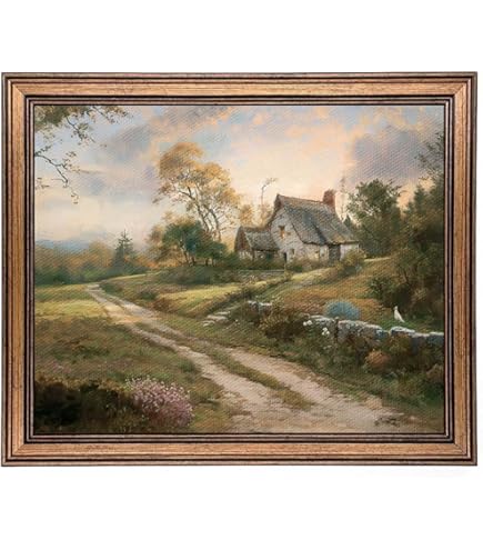 Amazon.com: English Countryside Oil Painting - Vintage River