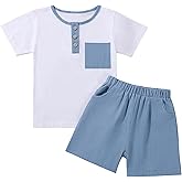 Bkixhv Toddler Baby Boy Summer Outfit Short Sleeve T Shirt Shorts Outfits Infant Beach Casual 2Pcs Clothes Set 1-5 Years