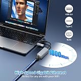 BLKing USB C to Ethernet Adapter 1000Mbps Gigabit LAN USB 3.0 Type C Mac Windows view 4