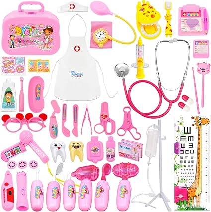 Amazon Com Kuthgide Doctor Kit For Kids 46 Pieces Toy Doctor Kit Pretend Dentist Medical Toy Kids Doctor Kit With Electronic Stethoscope For Girls School Classroom And Doctor Roleplay Dress Up Toys Games