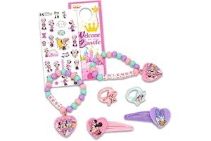 Disney Minnie Mouse BFF Accessories - Bundle with 6 Piece Best Friends Accessory Set with Clips, Bracelets, Rings and Sticker