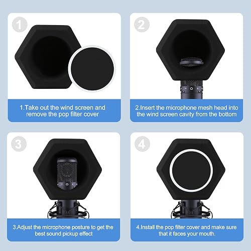 Microphone Pop Filter Wind Shield Acoustic For Record Studios Mic Sound