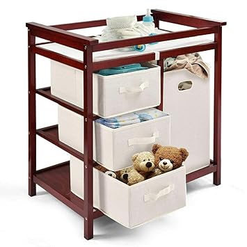 Amazon Com Changing Table W 3 Basket Hamper Diaper Baby Nursery
