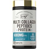 Carlyle Multi Collagen Peptides 6000mg | 120 Caplets | 10 Types of Advanced Collagen with Protein | Non-GMO, Gluten Free Supplement | by Herbage Farmstead