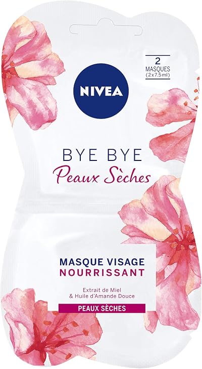 NIVEA Bye Bye Dry Skin Nourishing Face Mask 2x7.5ml Almond Oil Honey Extract