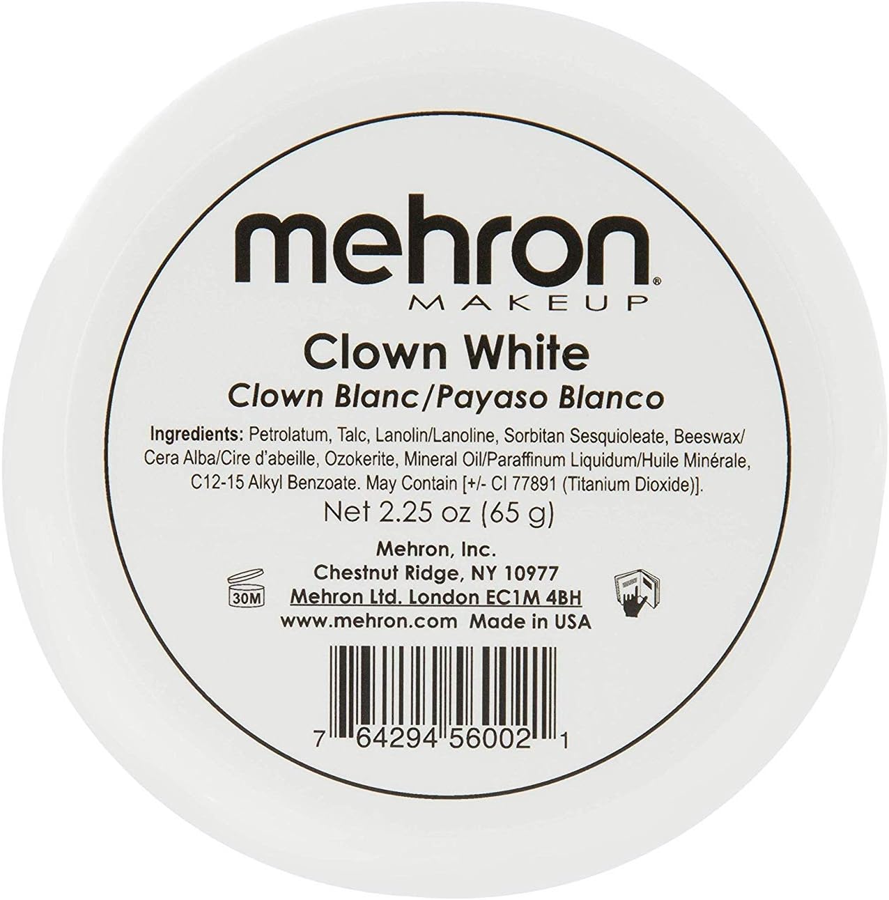 Mehron Makeup Clown White Professional Makeup (2.25 oz)