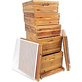Jwevvie 5-Layer Bee Hive, Beehive Kit Langstroth Bee Hive Coated | 100% Beeswax Includes 2 Deep Bee Boxes, 3 Medium Bee Hive, NO Frame