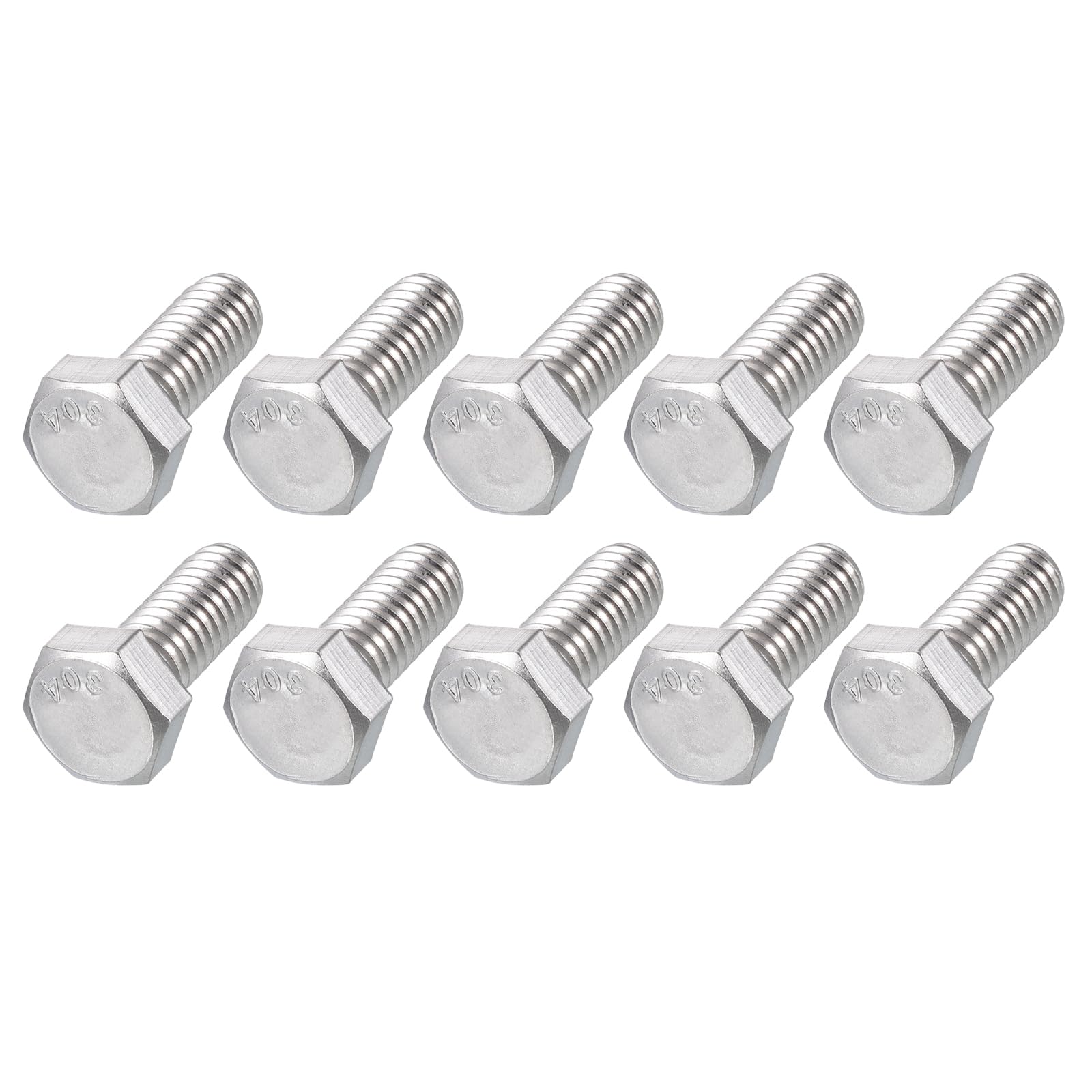 METALLIXITY Hex Head Bolts (5/16-18 x 3/4") 10Pcs, 304 Stainless Steel 18-8, Fully Threaded, External Hex Drive, Plain Finish, Hex Head Screw Bolt, Silver โ image 1
