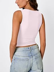 Trendy Queen Womens Tank Tops Double Lined Crop