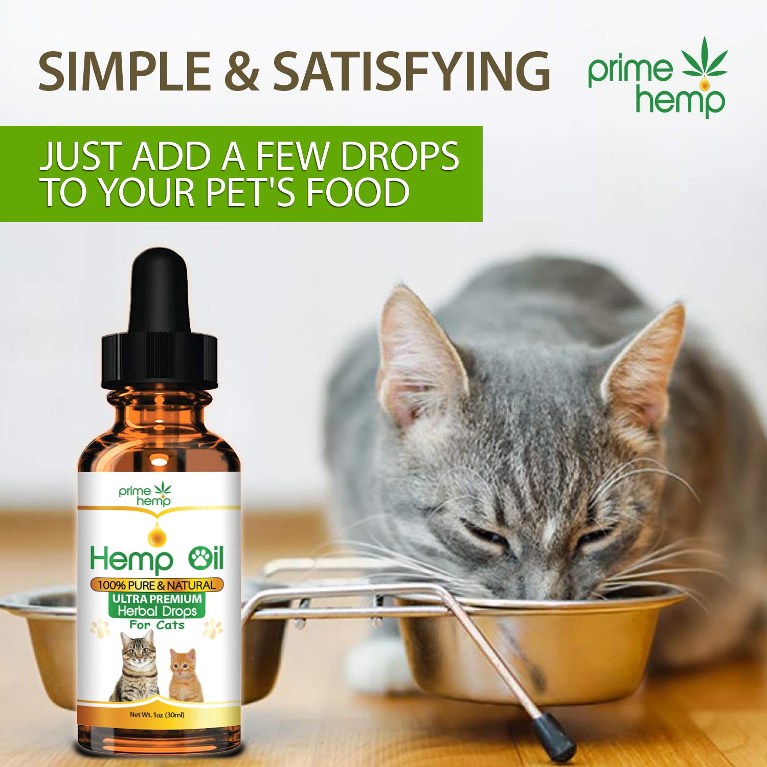 Hemp Oil for Cats and All Pets, 500 mg, 100 Organic Treat and Food