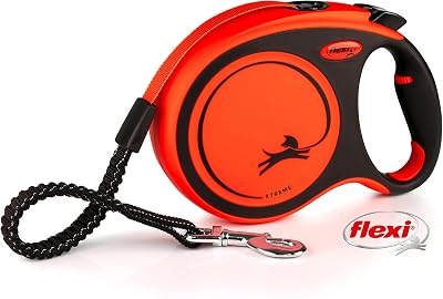 flexi Xtreme L Tape 8 m Black/Orange Retractable Dog Leash up to 55 kg