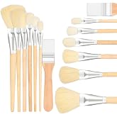 Grevosea Mop Brush for Acrylic Painting, 7 Pieces Versatile Blending Brush Paint Brushes for Acrylic Painting Goat Hair Paint Brush Set for Acrylic Watercolor Oil Painting Face Body Art