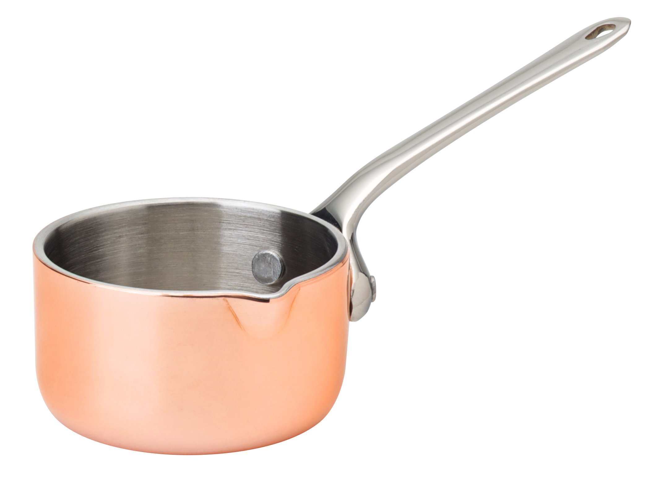 Utopia F91015 Saucepan with Lip, Mini Copper Presentation, 2.25", 5.5 cm, 2 oz., 5.7 cL (Pack of 6)