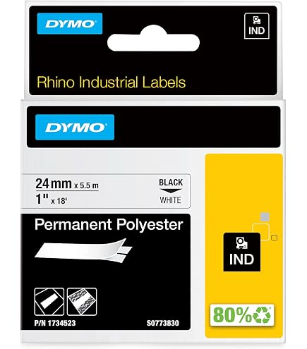Amazon.com : DYMO Rhino Industrial Permanent Polyester Labels 1/2