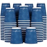 Sokoverse Sturdy Leak-Proof Insulated Disposable Coffee Cups 12 oz Ripple Paper Cups for Hot & Cold Beverages, No Lids (Hot Cocoa, Hot Tea, Iced Tea, Cold Coffee) 100 Pack Blue