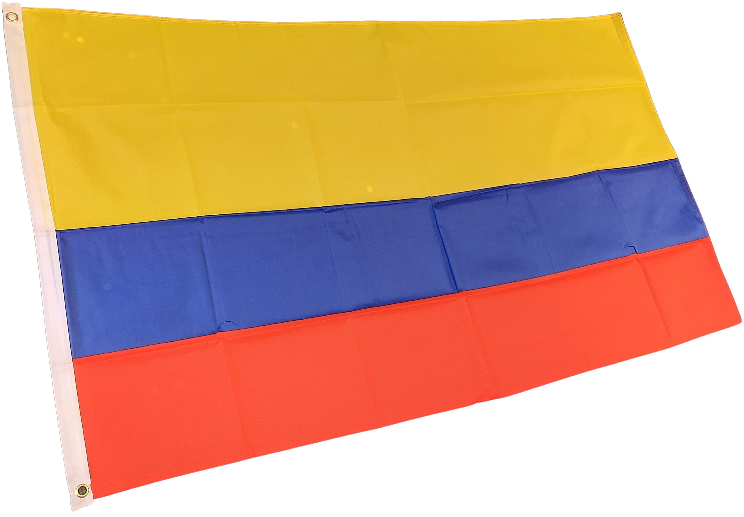 NWFlags Colombia Flag 5ft x 3ft 75d Premium Polyester Suitable For Flagpoles | Strong Polyester 5x3 foot material Colombian flag with Eyelets