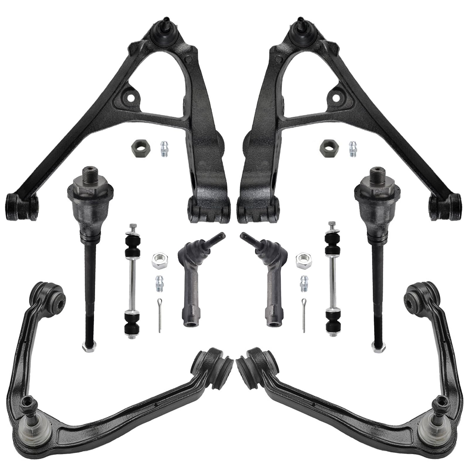 Photo 1 of ASTARPRO - 10pc Front End Suspension Kit Replacement for Chevy GMC Silverado Sierra Suburban Yukon XL 1500 Tahoe Cadillac Escalade ESV EXT, 4 Control Arms w/Ball Joints 4 Tie Rods 2 Sway Bars
