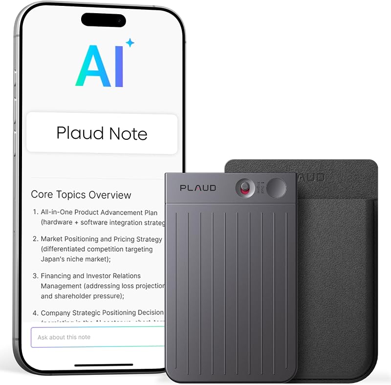 Plaud Note AI Voice Recorder 64GB Case App Transcribe 112 Languages