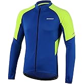 BERGRISAR Men's Basic Cycling Jerseys Long Sleeves Bike Bicycle Shirt Zipper Pockets BG012