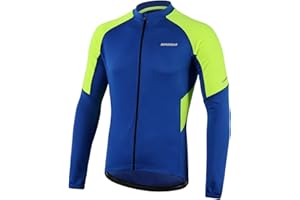 BERGRISAR Men's Basic Cycling Jerseys Long Sleeves Bike Bicycle Shirt Zipper Pockets BG012