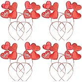Beaupretty Heart Headband Love Sequin Head Boppers Headpieces Glitter Women Hair Accessoires for Valentines Day Wedding 16pcs