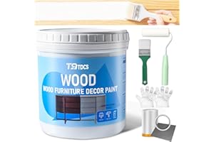 T9TDCS Matte Finish Wood Paint for Furniture, 475ML(16Oz) House Paint for Cabinet with Tools, Water-Based White Paint for Woo