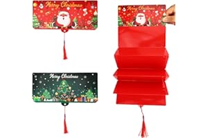 2pcs Christmas Money Holders for Cash, Xmas Money Envelopes with 10 Slots Novel Gift Wallets Cards for Santa Cash Box Supplie