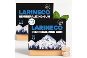 LARINE CO Larineco Remineralizing Gum with Nano Hydroxyapatite & Xylitol – Sugar-Free Xylitol Gum – Plastic-Free, Dye-Free, Aspartame-Free – Natural Base – 36 Pieces, Mastic Mint