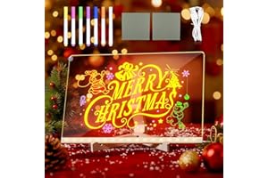 ROVIA Led Drawing Board, 7-Color Markers Acrylic Dry Erase Light-Up Board with Stand & Wipes, Erasable Reusable Electronic Doodle Pad, Sketch Board for Home Room Decor (11.9" x 7.9")