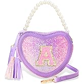 Luchike Toddler Girl Gifts for Kids Purse - Girls Heart Purse Girls Crossbody Bag Toddler Purse for Birthday Gift Purple A