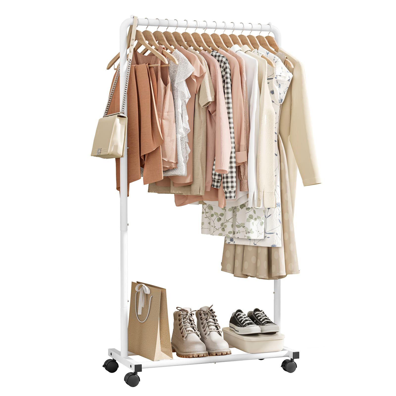 Sakugi Clothes Rack - Clothing Rack with Wheels, Multi-Functional ...