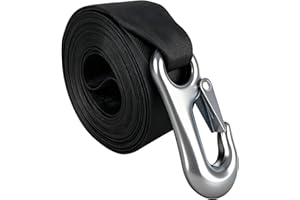 XSTRAP Standard Boat Winch Strap with Hook - 2" x 20', 1 Pack Marine Winch Strap Replacement, Loop End for Boats, Trailer, Wa