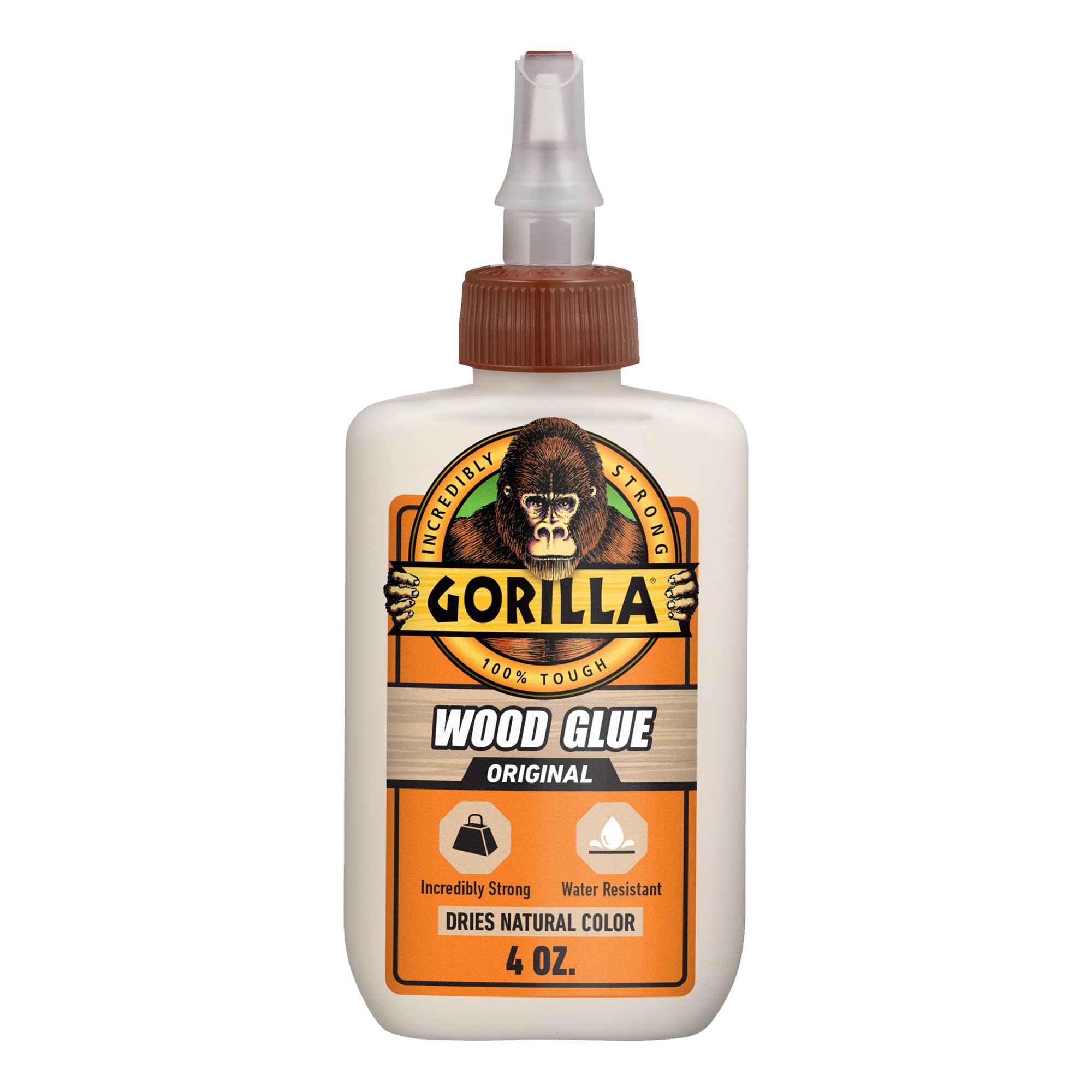 Gorilla Wood Glue, 4 Ounce Bottle, Natural Wood Color, (Pack of 1)