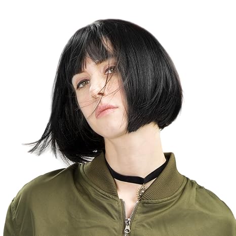Reecho 11 Short Bob Wig With Bangs Synthetic Hair For White Black