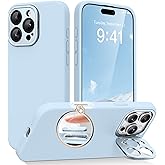 SuydanBox Magnetic for iPhone 16 Pro Max Case with Stand, Compatible with MagSafe, Silicone Upgraded [Camera Control Button] Shockproof Protective Phone Case for iPhone 16 Pro Max 6.7",Light Blue