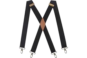 Cedrainy Men’s Suspenders Swivel Hooks X Back Susspenders with 4 Heavy Duty Braces Belt Snaps Loops