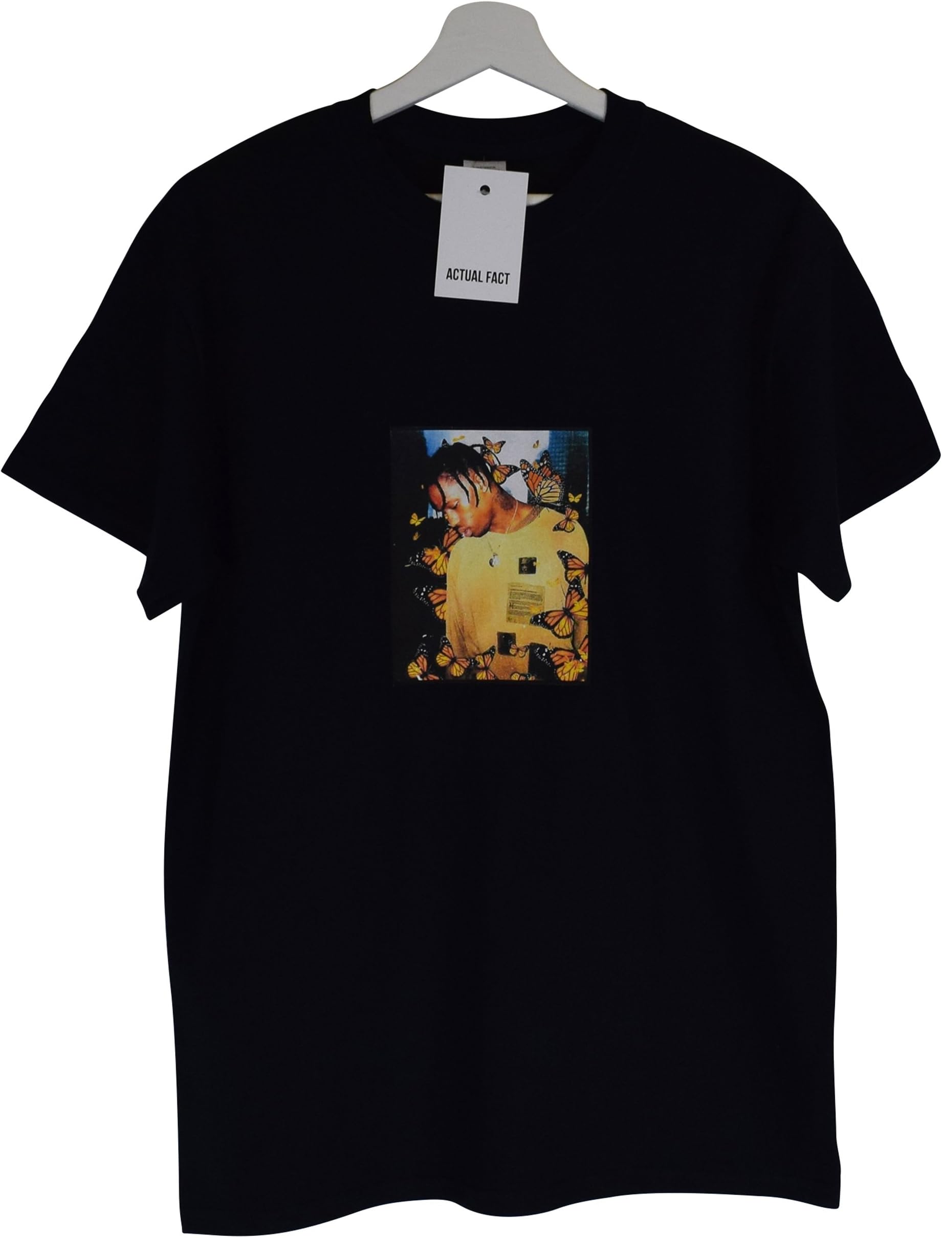 Actual Fact Travis Scott Butterfly Effect Hip Hop Rap Black T-Shirt Tee Top (Small-XXLarge)
