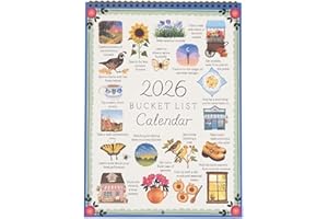 Bucket List Calendar 2026 - Inspirational 12-Month Wall Calendar with Stickers - Bucketlist Calendars - 2026 Bucket List Spir