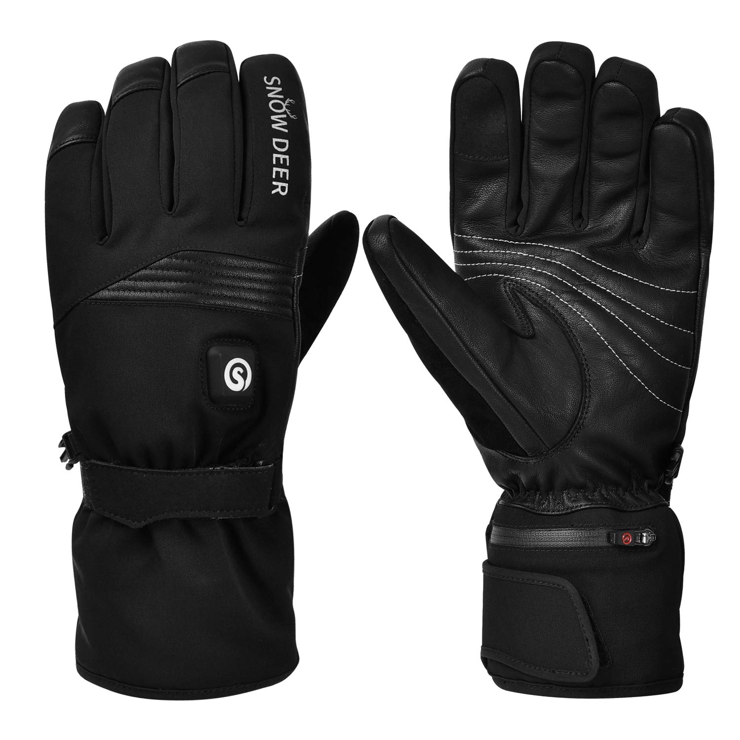 Heated Gloves,Electric Rechargeable Battery Heat Gloves for Men Women,7.4V 2200MAH Battery Powered Electric Heated Ski Bike Motorcycle Warm Gloves Hand Warmers,Winter Snow Gloves Mittens