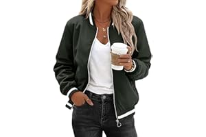 onlypuff Womens Jackets Zip Up Sweatshirt Long Sleeve Fall Outwear Casual Coat with Pocket S-XXL