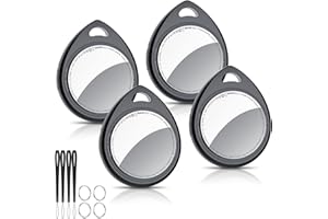 Air Tracker Tags-4 Pack, 5.3 Bluetooth Trackers Work with Apple Find My (iOS Only), 100dB Sound, Smart Tag with Keychain/Lany