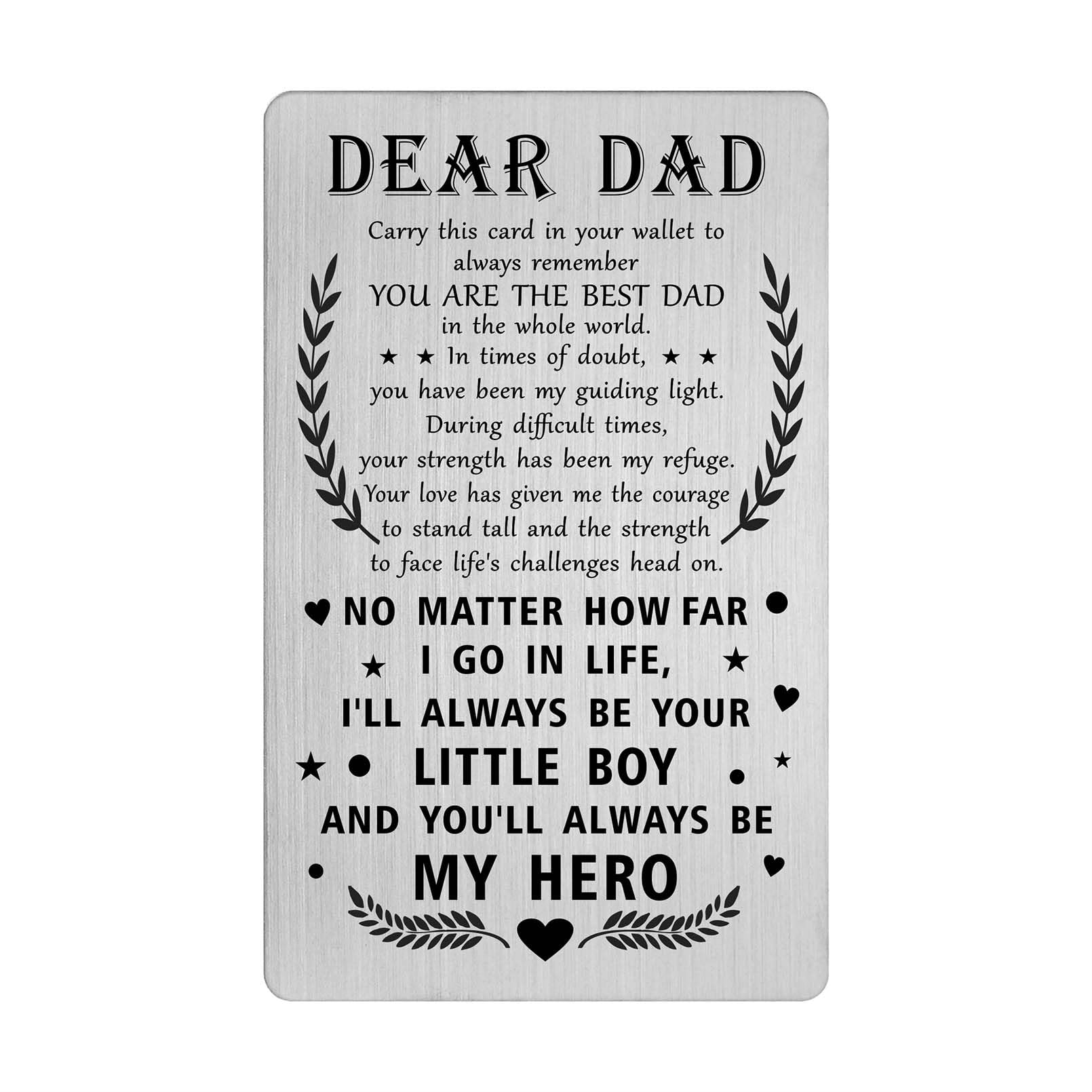 Fathers Day Cards for Dad from Son - Proud Dad Wallet Card - I Love My Dad Gifts from Son