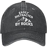 Easily Distracted by Rocks Hat Men Baseball Caps Fashionable Hat