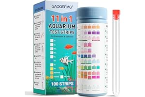GAOQSEMG 11 in 1 Aquarium Test Strips,100 Counts Ammonia Aquarium Water Test Kits Fish Tank Test Strips Freshwater & Saltwate