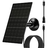 FUTUREZEN 6W Solar Panel for Security Camera, USB-C/Micro USB, Black 1 Pack | solar charger compatible with 5V rechargeable battery cameras, IP66 waterproof, 360&deg; adjustable mount, 9.8ft cable