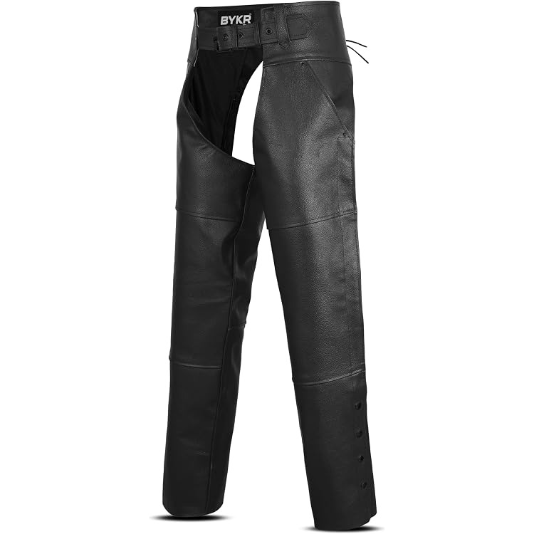 Chaps pour femmes en cuir noir à franges | Pantalon de rodéo western