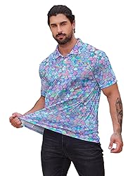 Xdceu Golf Polos for Men - Funny Golf Shirts Print