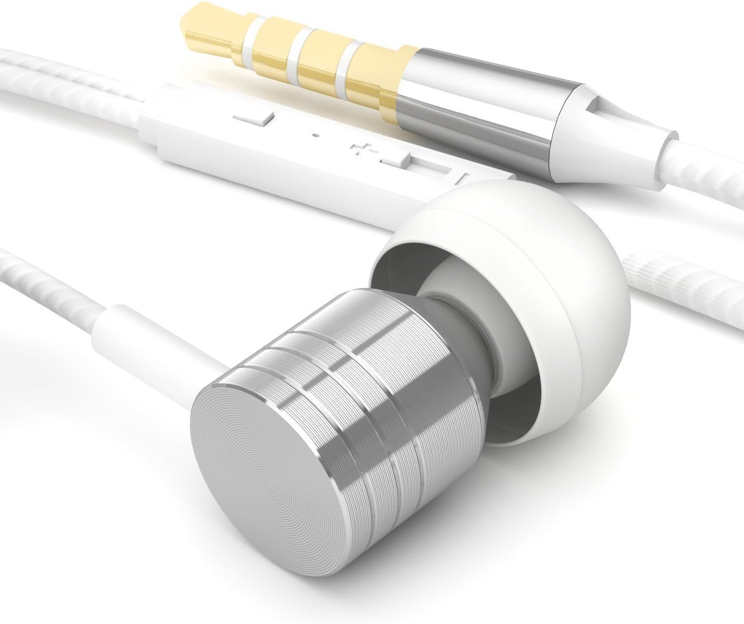 esorio® In Ear Headphones with volume controller for iOS and Android in white